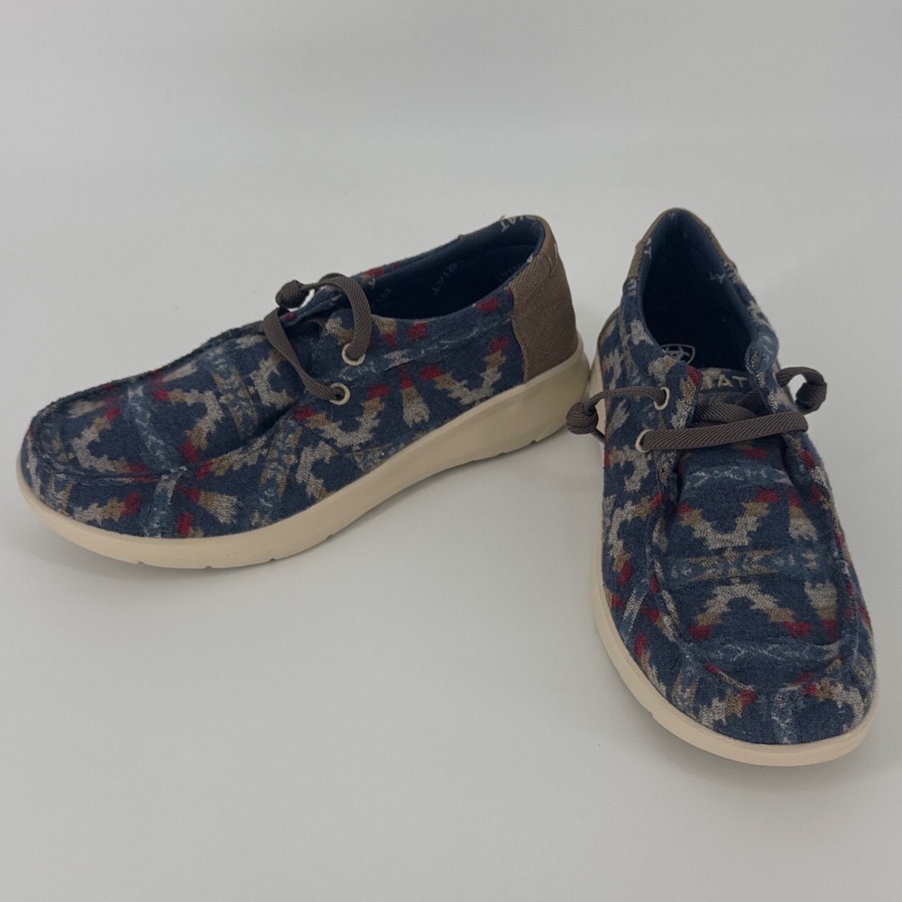 Ariat Hilo Mens Shoes 7.5D Blue Southwestern Serape Slip On Loafers 10046904